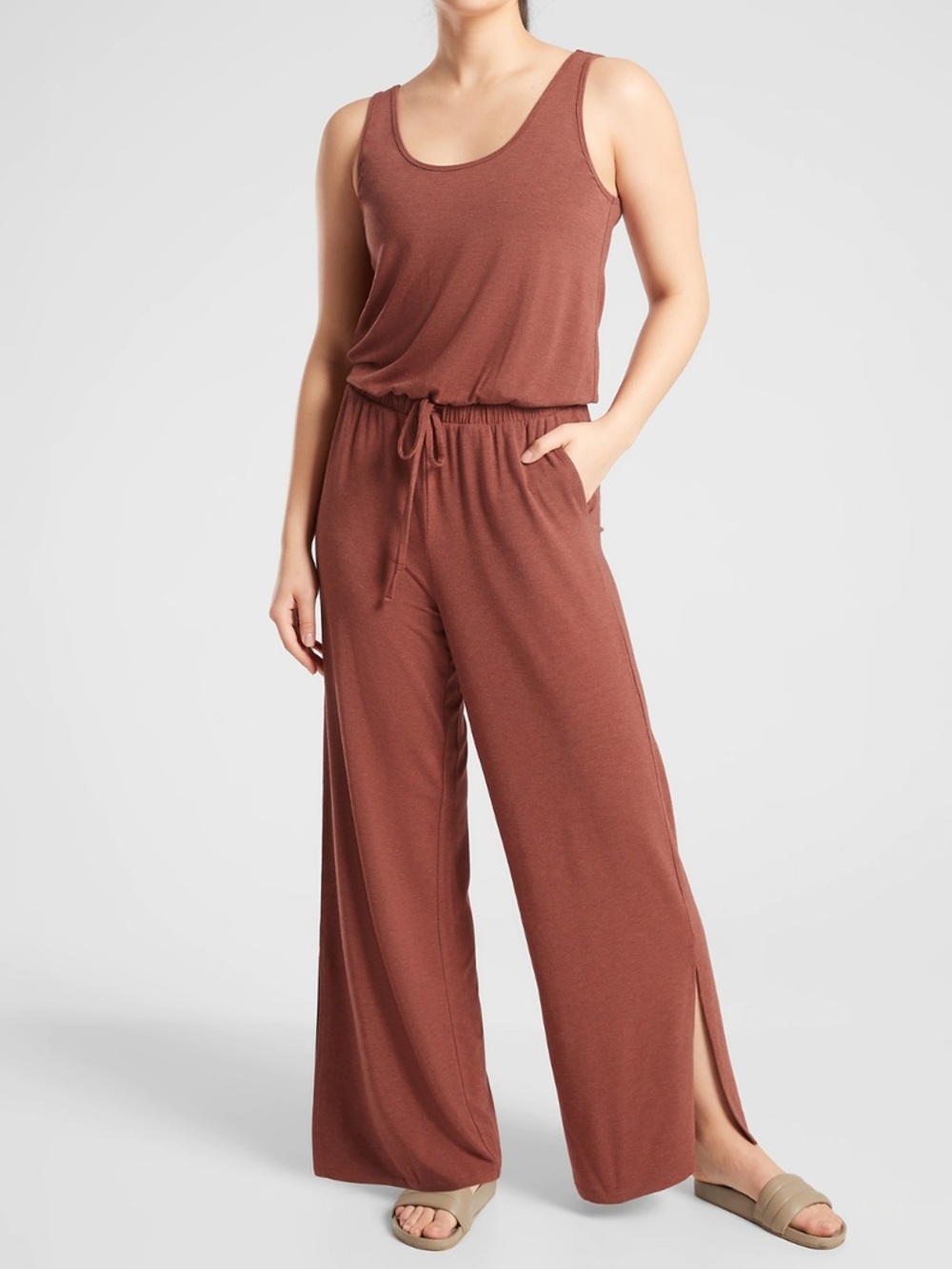 New Athleta Coastal Romper Jumpsuit-Rust-Size 8